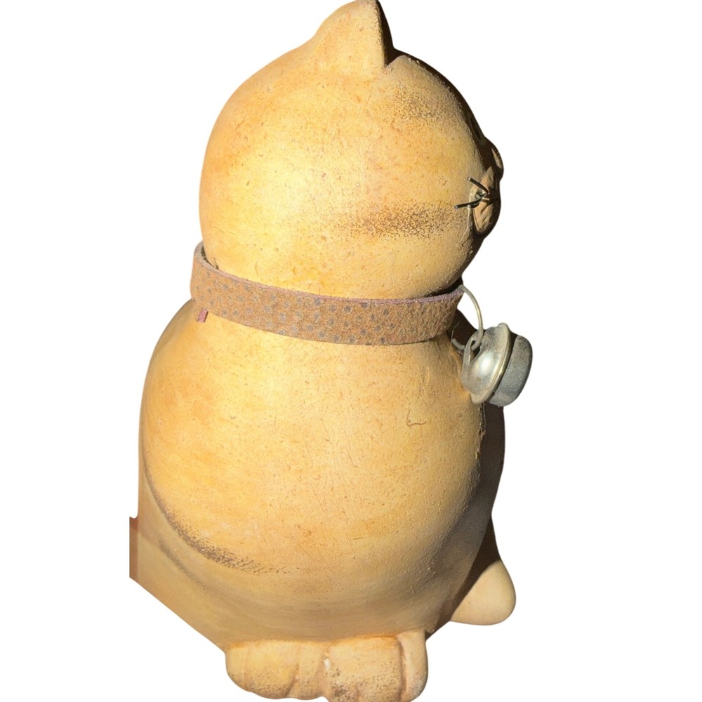 Ginger Cat Figurine Home Decor Small Orange Rustic Figure - Picture 5 of 9